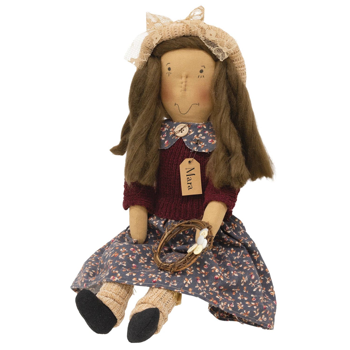 Mara Doll w/Button Wreath - Late February Drop