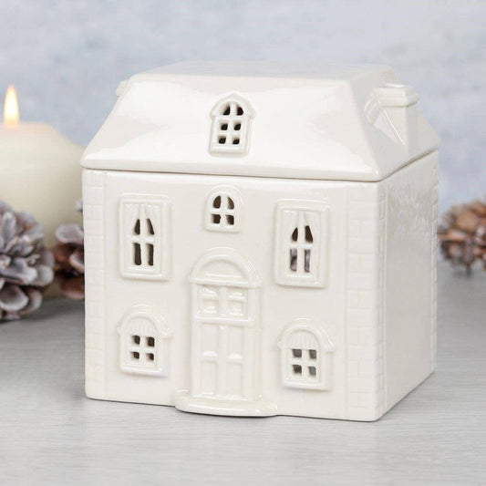 White Christmas House Ceramic Oil Burner - Arriving in Store September