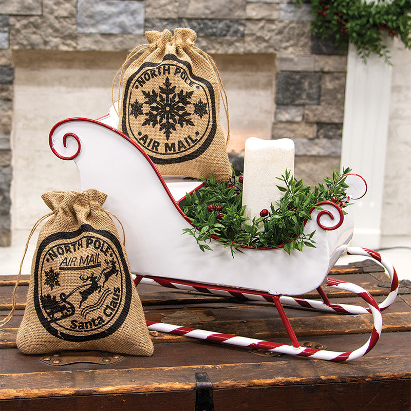 Candy Cane Metal Sleigh - September Drop