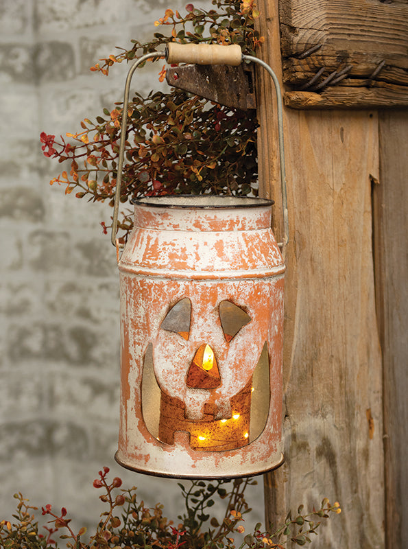 Distressed Metal Jack O'Lantern Luminary - Arriving in Store September