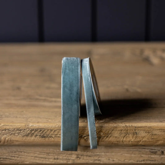 Powder Blue Velvet Ribbon - November Drop