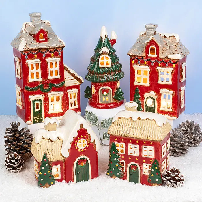 Village Pottery Christmas Dormer House Tealight - September Drop
