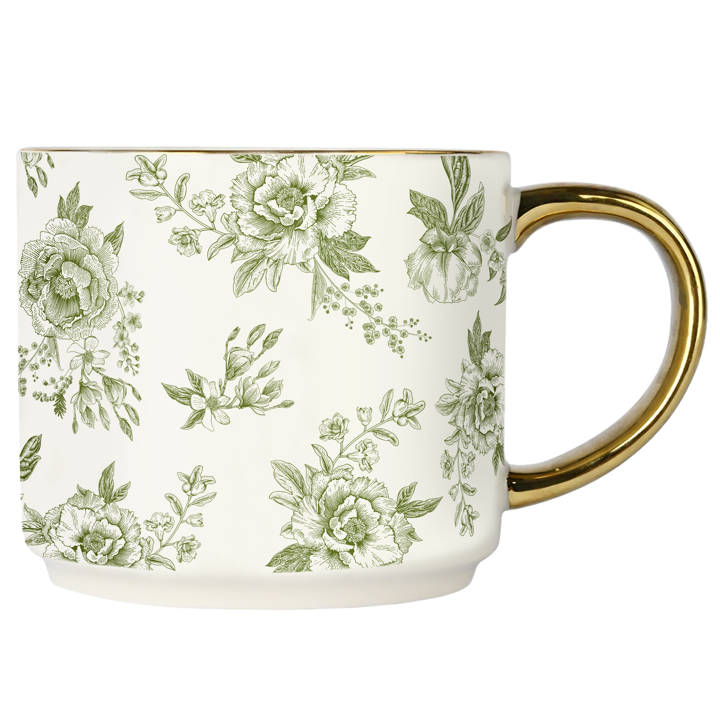 Green Delft Coffee Mug