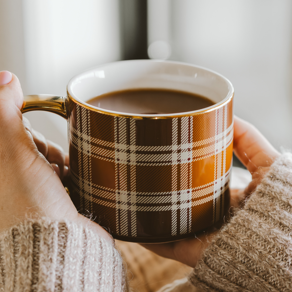 Brown Plaid Coffee Mug - Arriving in Store Late October