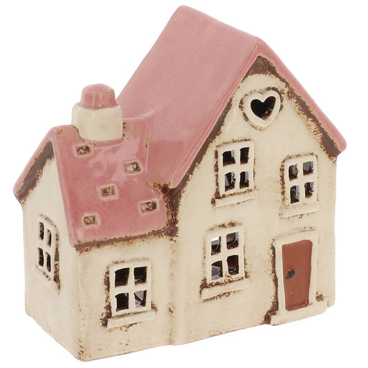 Village Pottery Double House Cream Tealight - Arriving in Store Late April