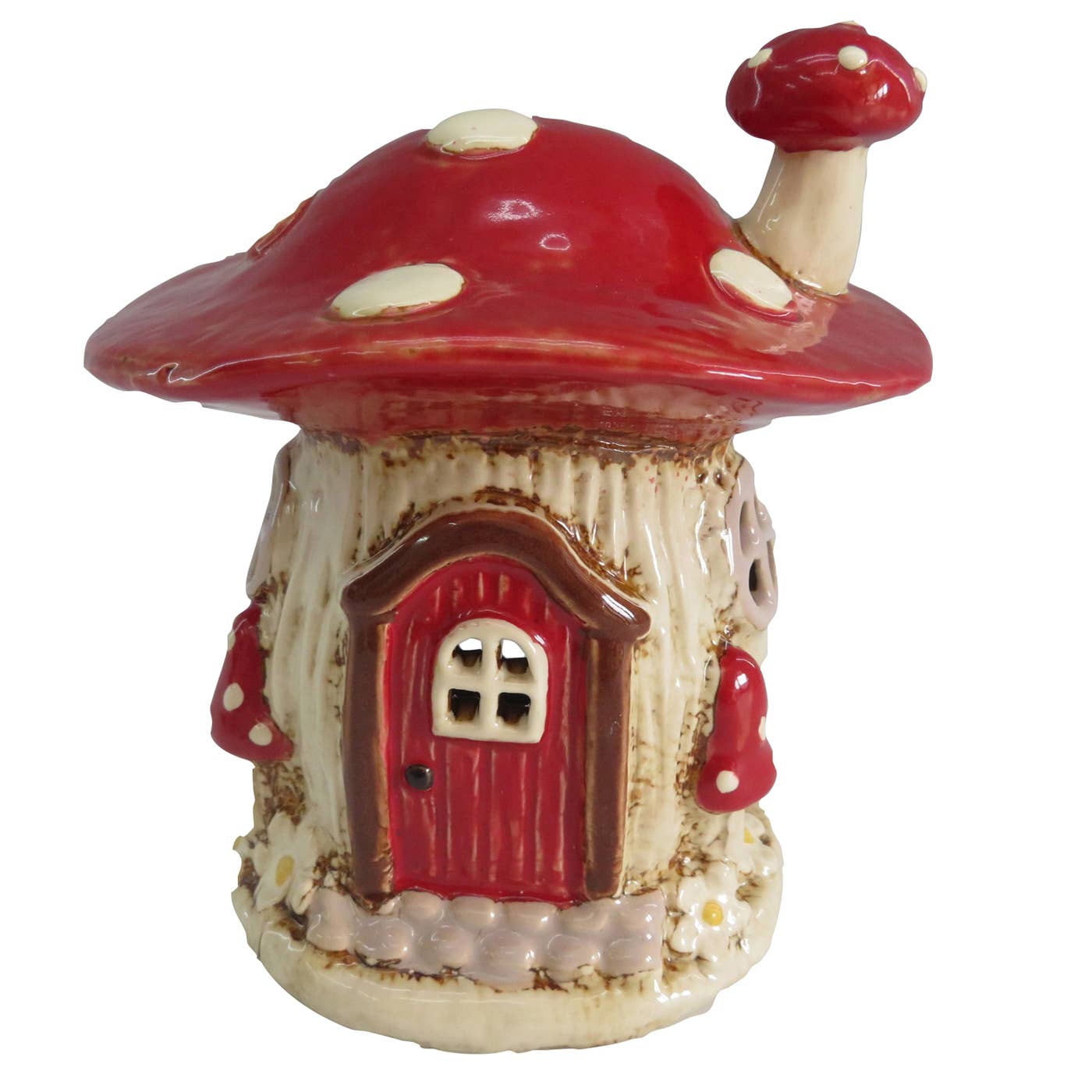 Village Pottery Mushroom Red House Tealight - Arriving in Store Late April