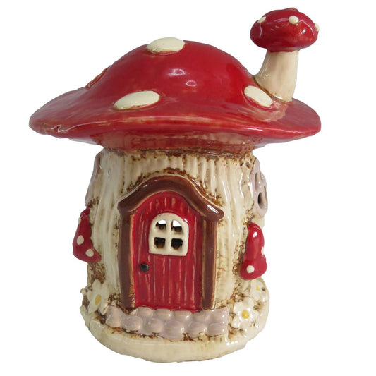 Village Pottery Mushroom Red House Tealight - Arriving in Store Late April