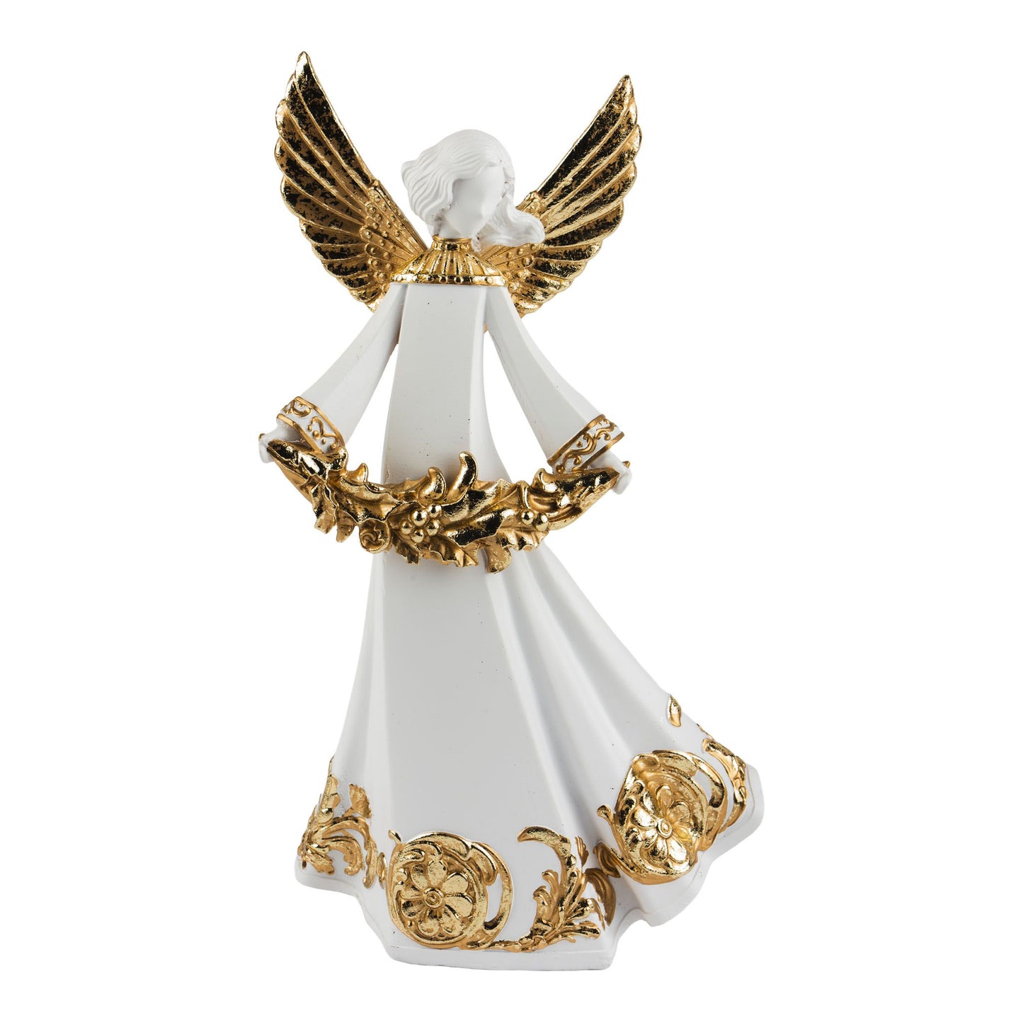 Angel with White & Gold Garland 22cm - Arriving in Store October 2026