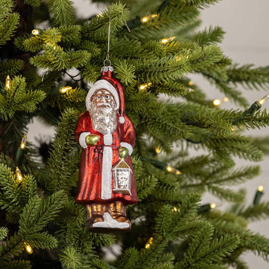 7" SANTA W/ LANTERN ORNAMENT