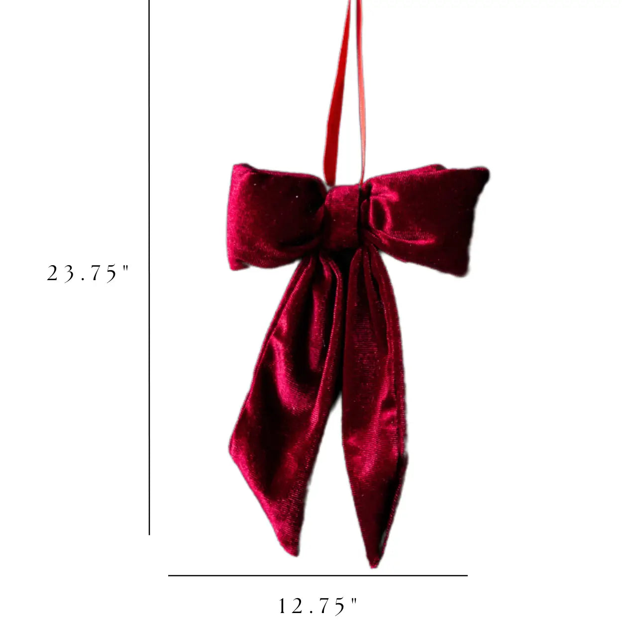 Luxurious Red Velvet Bow - Medium - November Drop