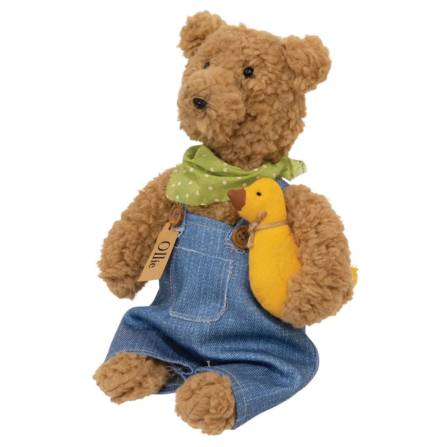 Ollie Overalls Bear Doll W/Duck - Late February Drop
