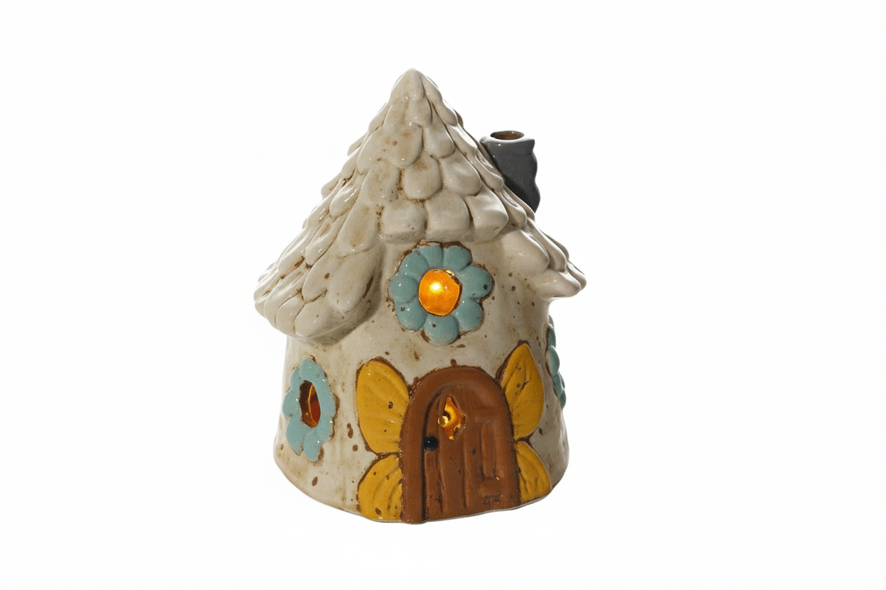 Blossom and Bloom Stoneware House with Led Light - Arriving in Store Mid-April