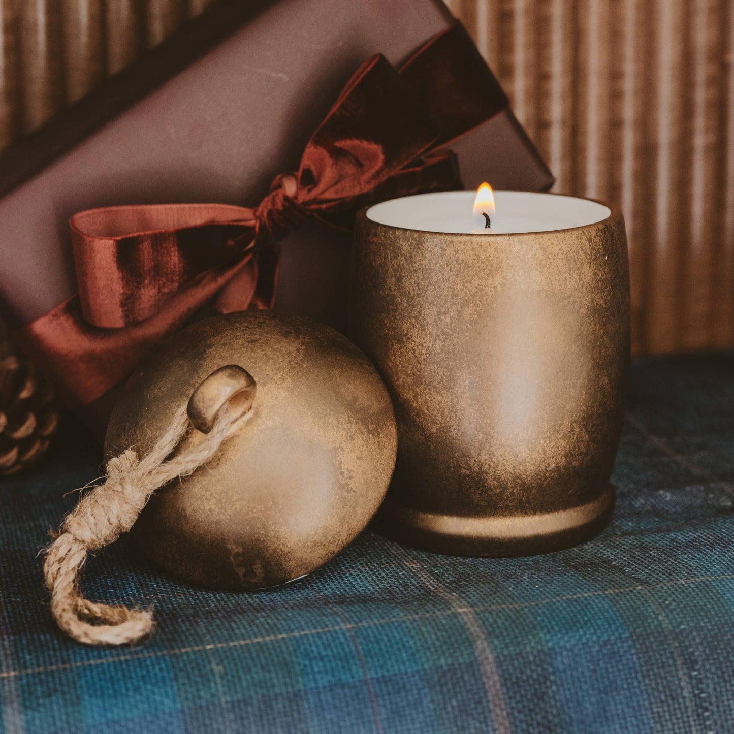 Holiday Soy Candle - 13.5 oz Antique Gold Bell Jar - Arriving in Store September
