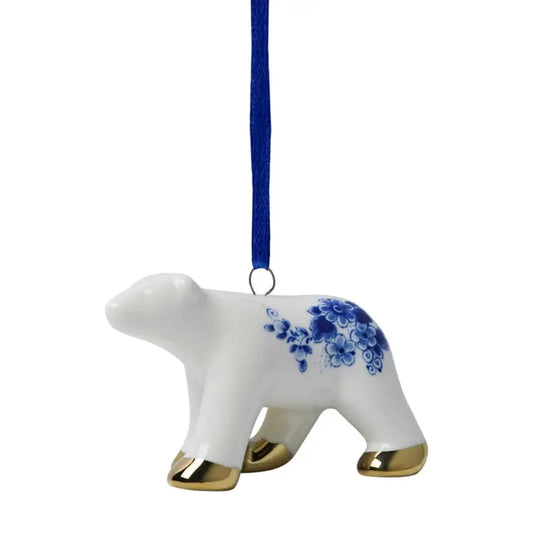 Delft Gold Polar Bear Ornament - September Drop