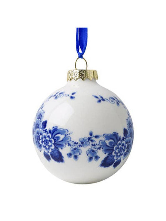 Delft Blue Floral Bauble Ornament - Arriving in Store September
