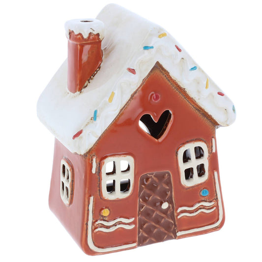 Village Pottery Gingerbread House Swirls Tealight - September Drop