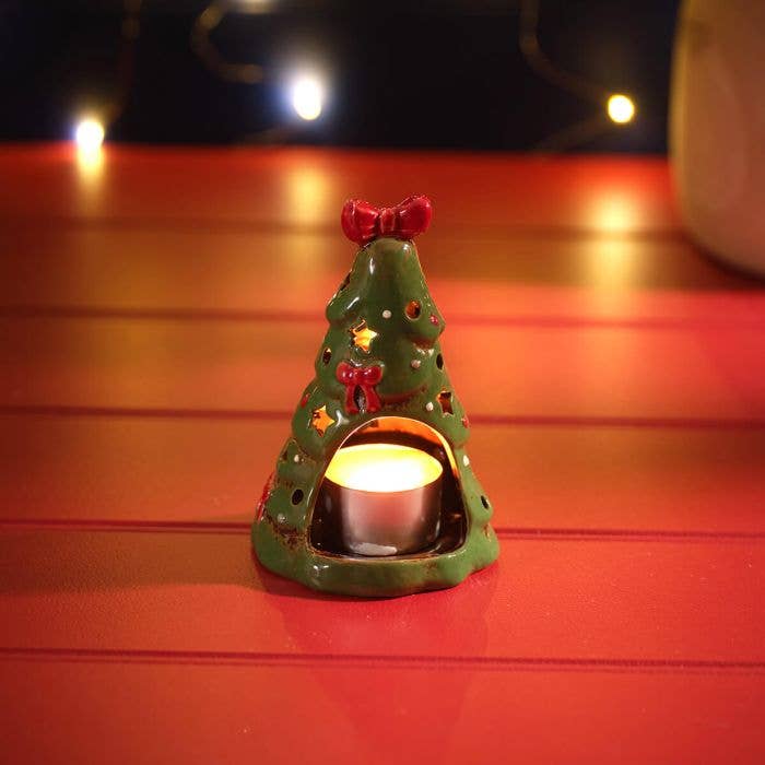 Merry Little Bows Stoneware Tree Candle Holder - Arriving in Store September