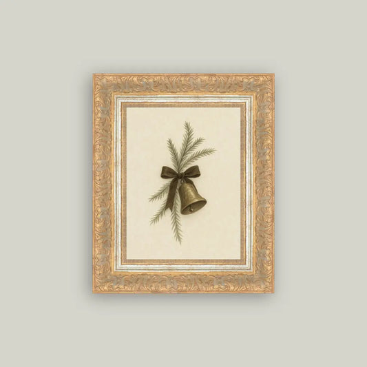 Bell with Pine Framed Antique Art - Arriving in Store October