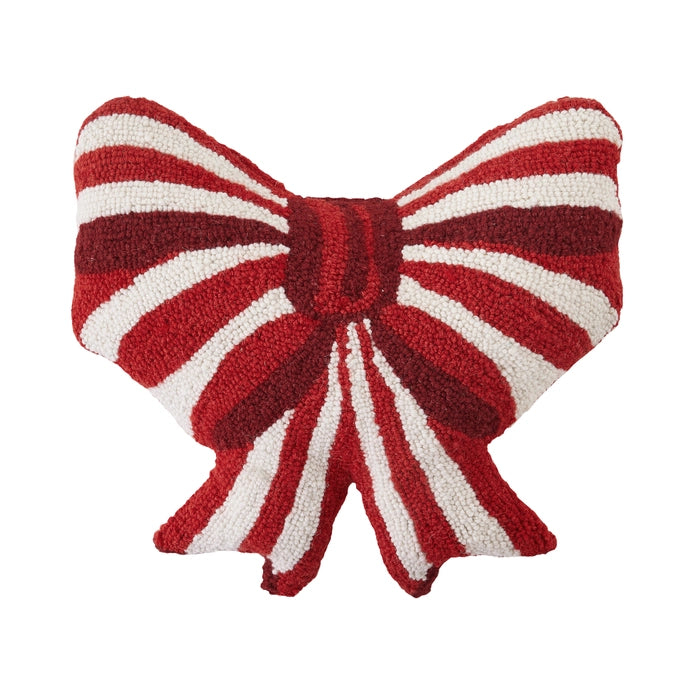 Shaped Red & White Bow Hook Pillow