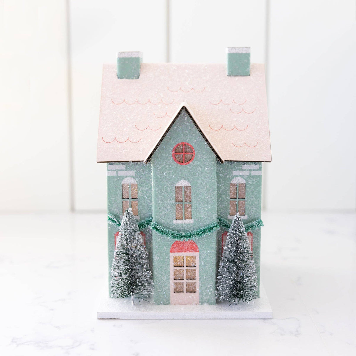 Village Christmas Paper House Decoration M R S C L A U S & C O