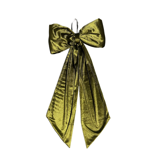 Luxurious Olive Velvet Bow - Medium - Mid November Drop