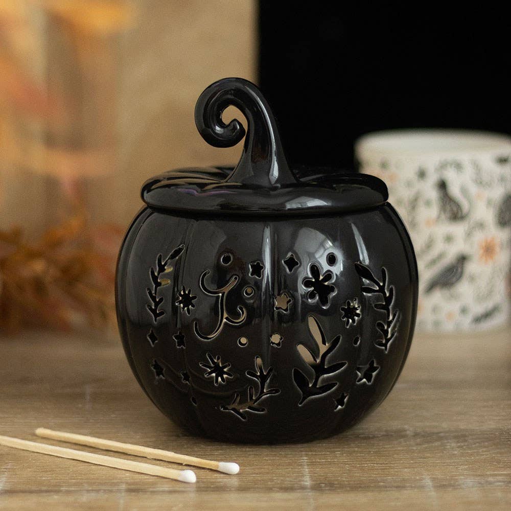 Black Folk Pumpkin Oil Burner and Wax Warmer - Arriving in Store September
