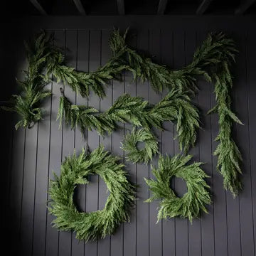 Cypress Leaf Wreath LED Pre Lit - 34" - Arriving in Store October
