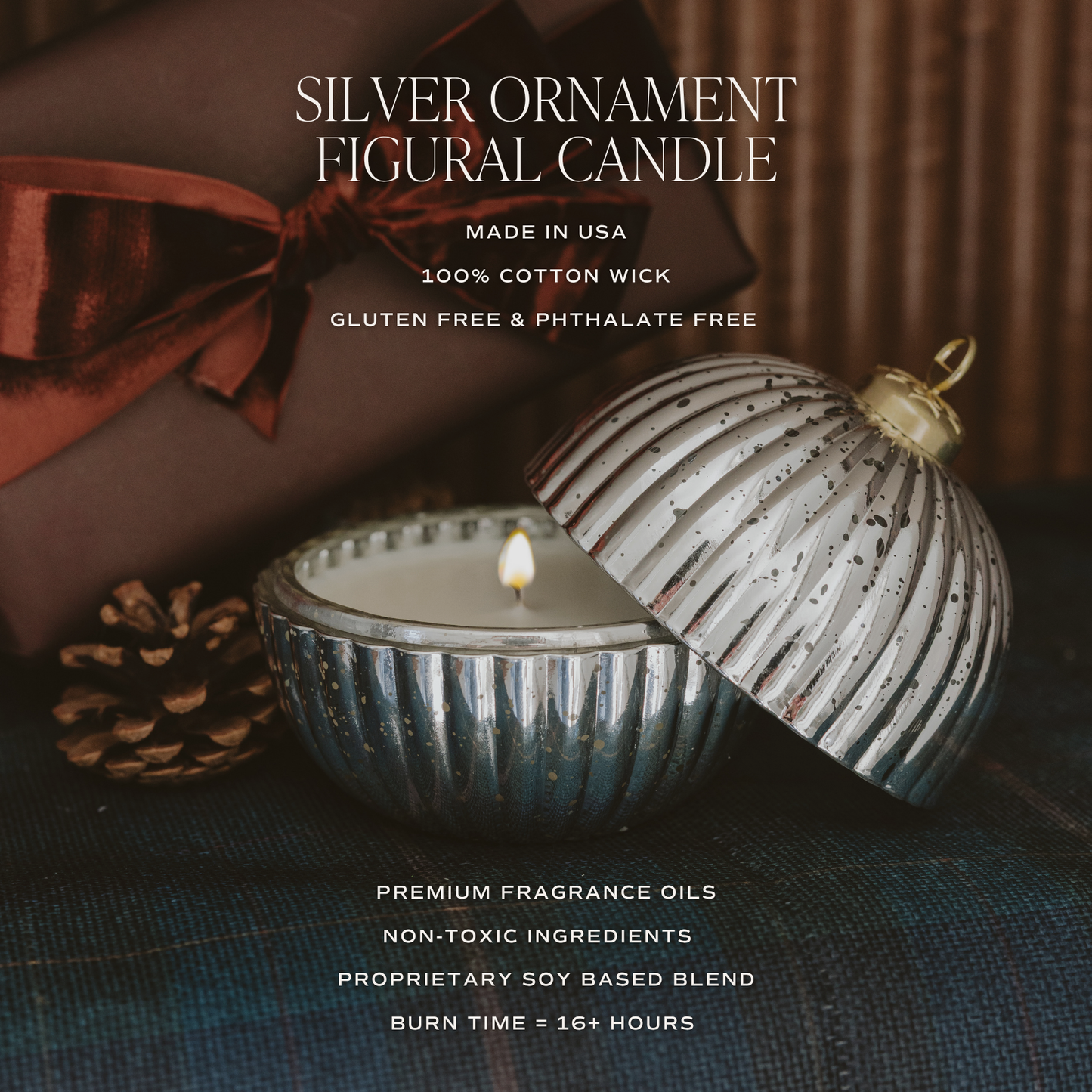 Merry and Bright Soy Candle - 5 oz Ornament Jar - Arriving in Store September