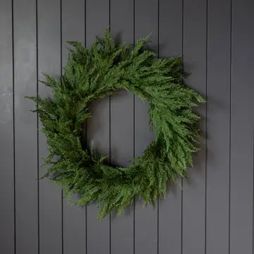 Cypress Leaf Wreath LED Pre Lit - 34" - Arriving in Store October