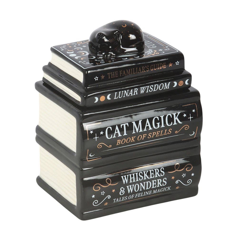 Black Cat Book Stack Oil Burner with Cat - Arriving in Store September