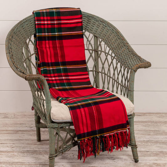 RED TARTAN THROW BLANKET