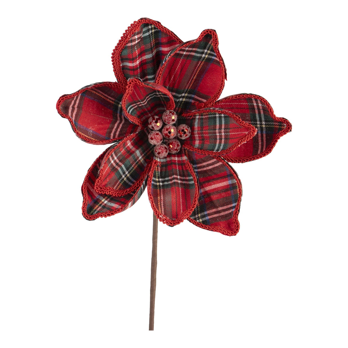 Red Tartan Magnolia Flower - Set of 4 - Arriving in Store October 2026