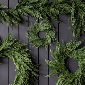 Cypress Leaf Wreath LED Pre Lit - 24" - Arriving in Store October