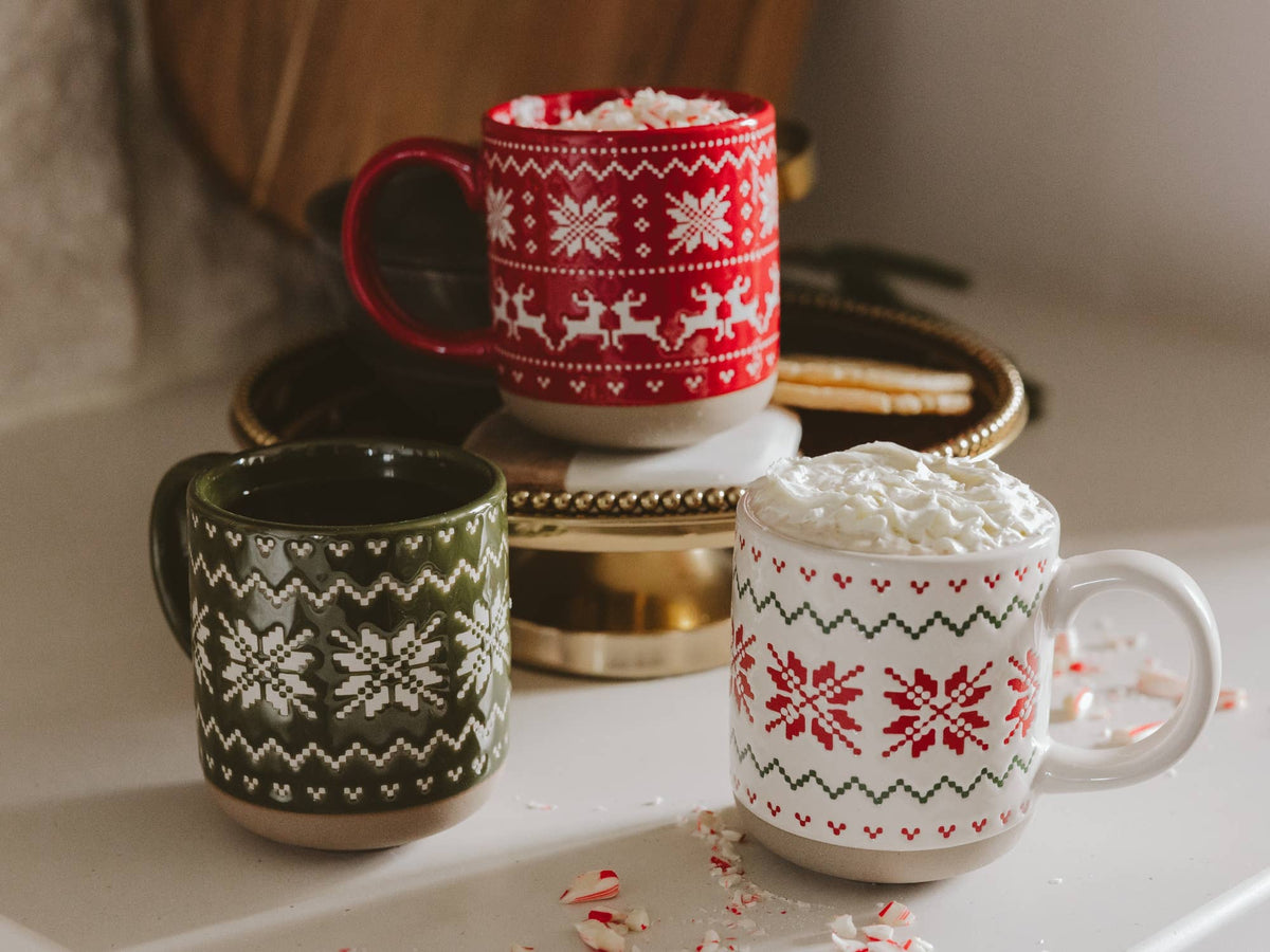 Green Fair Isle Sweater Stoneware Coffee Mug - Arriving in Store Late October