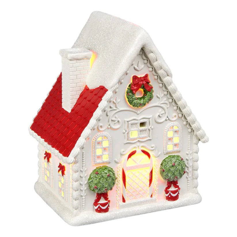 Led Poinsettia Cottage 24cm