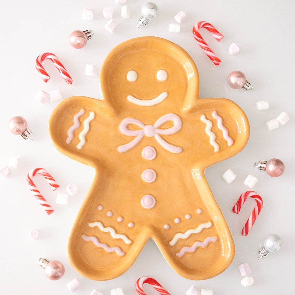 Sugarplum Bakery Gingerbread Man Serving Plate - Arriving in Store September