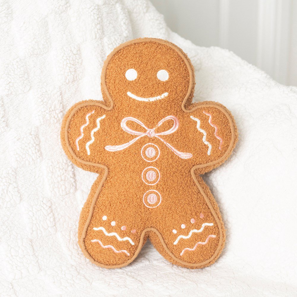 Sugarplum Bakery Gingerbread Man Boucle Cushion - Arriving in Store September