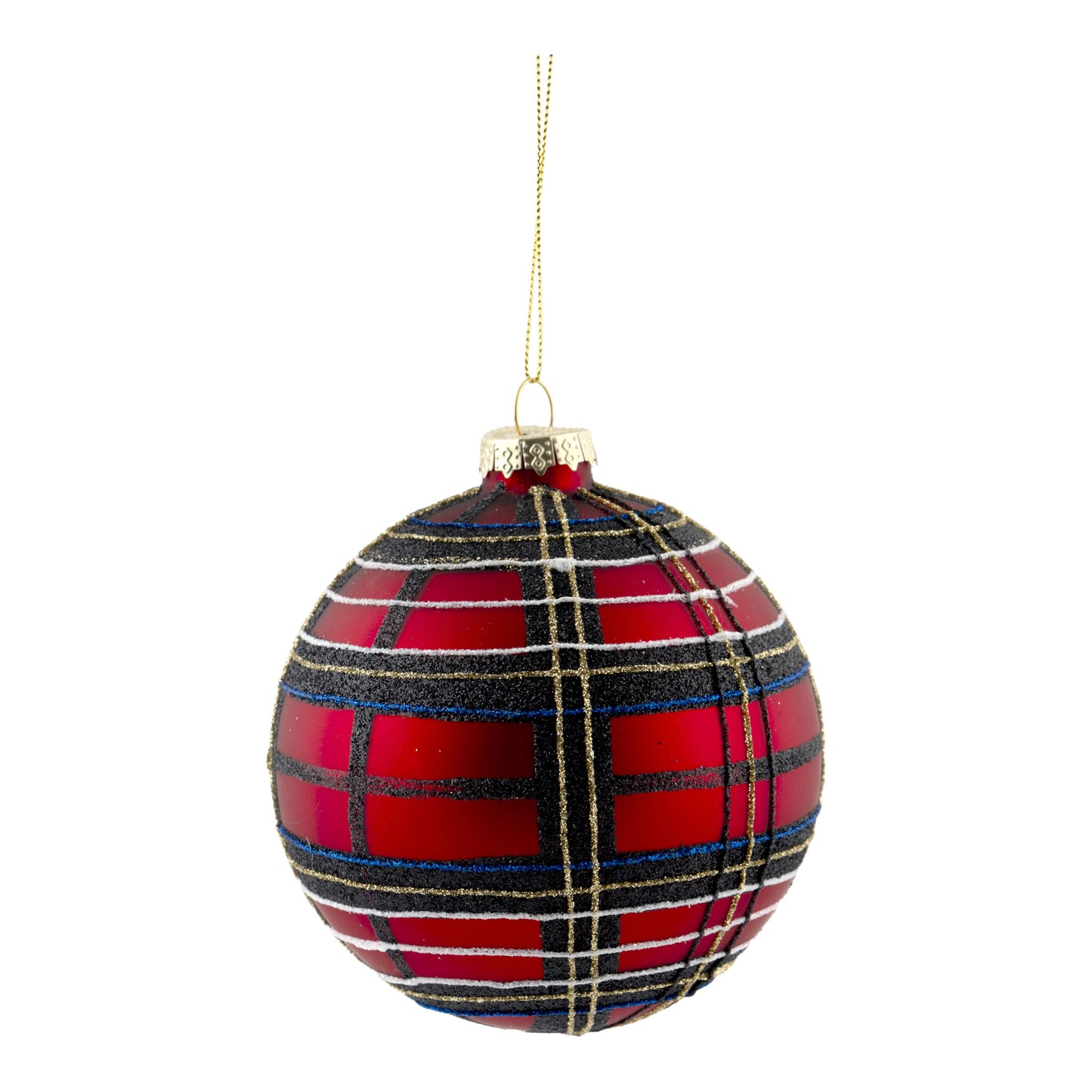 Heritage Tartan Glass Ornament - 10cm - Arriving in Store October
