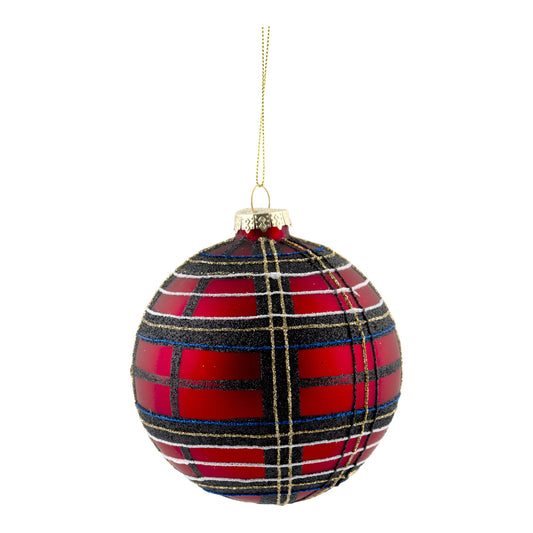 Heritage Tartan Glass Ornament - 10cm - Arriving in Store October