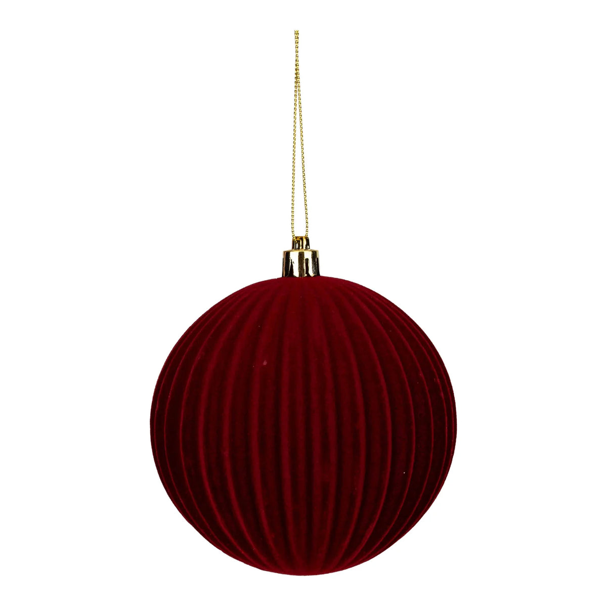 Manor House Flocked Burgundy Bauble 10cm - Set of 6 - Arriving in Store October