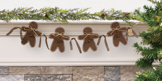 Fabric Gingerbread Garland, 36" - August Drop