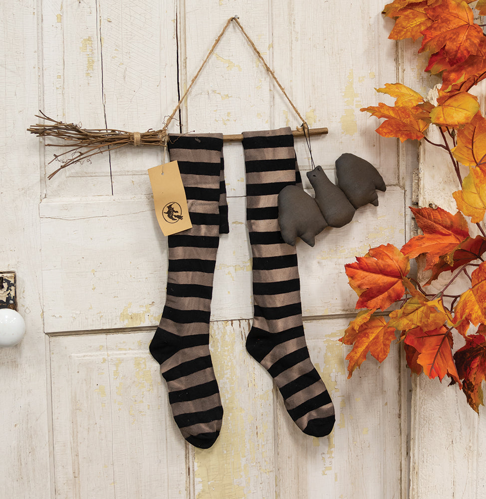 Witch Feet & Broom Hanger Ornament