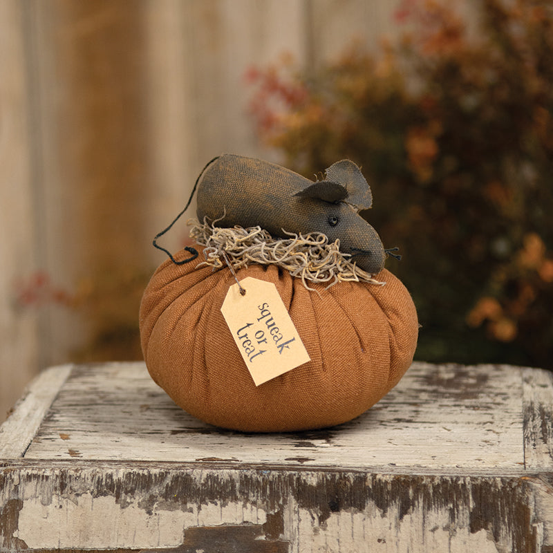 Squeak Or Treat Mouse on Pumpkin - Arriving in Store September