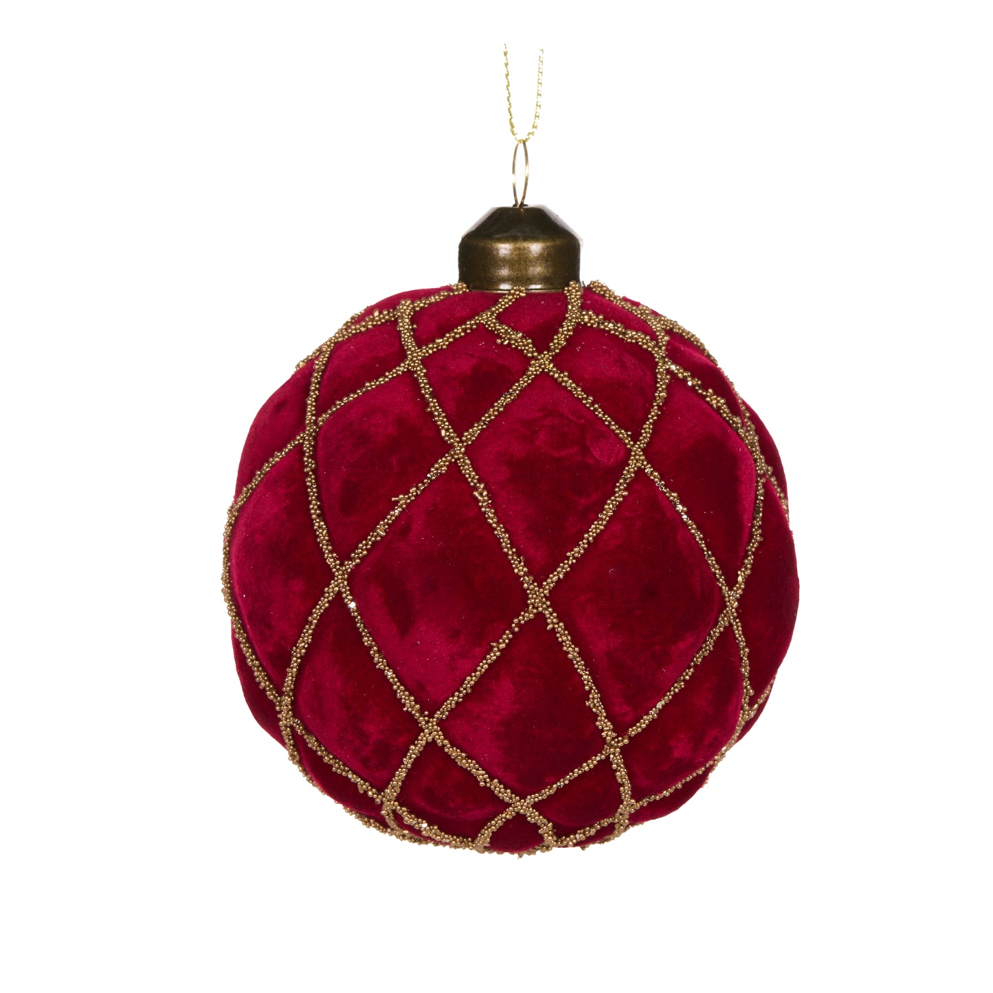 Luxe Red Velvet Quilt Bauble - arriving in Store October