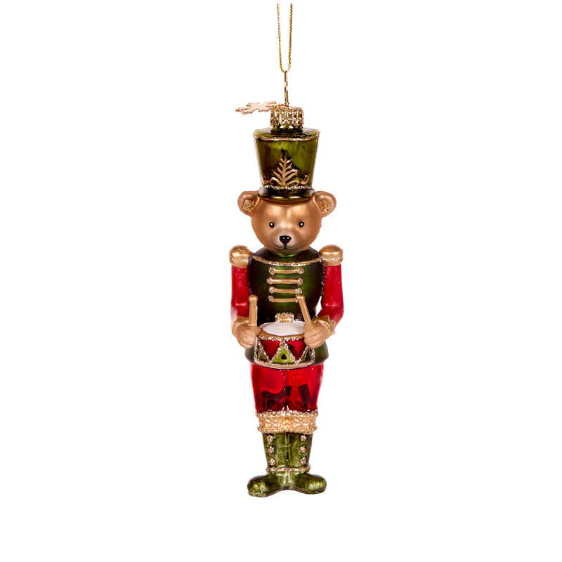 Green Bear Nutcracker Glass Ornament - Arriving in Store October
