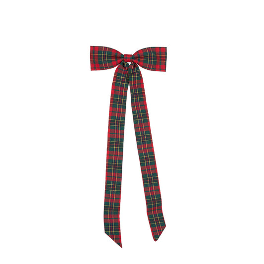 Red Tartan Elongated Bow - Arriving in Store October
