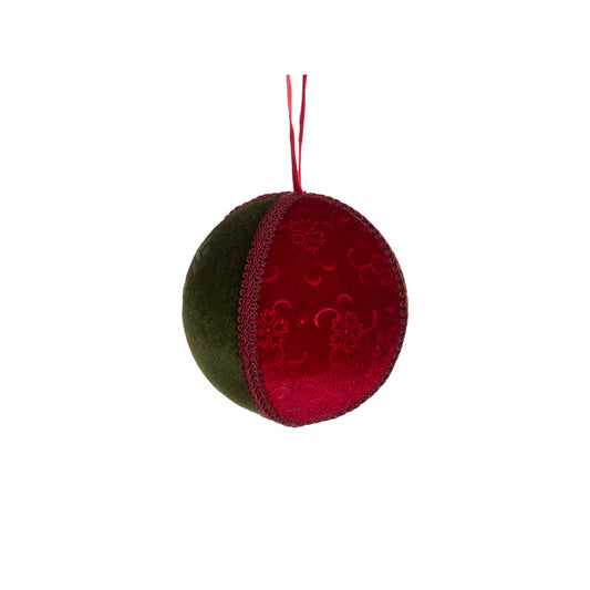 Fabric Red Tartan Segment Bauble - Arriving in Store October