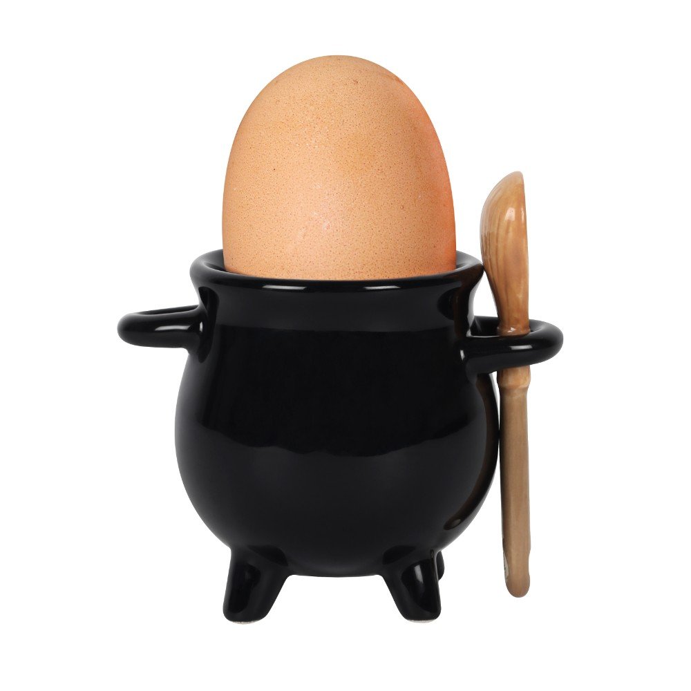 Cauldron Egg Cup with Broom Spoon - September Delivery