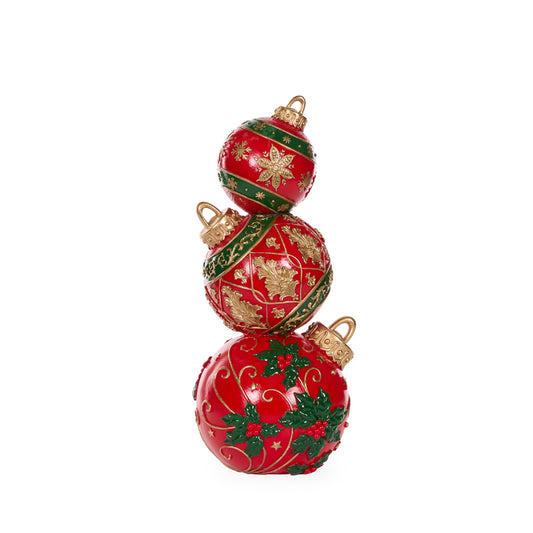 Red Green Snowflake Bauble Stack 41cm - Arriving in Store October