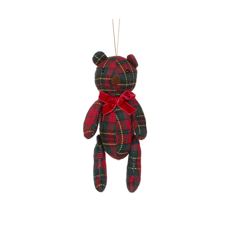 Plaid Hanging Teddy Bear 13cm - Arriving in Store October